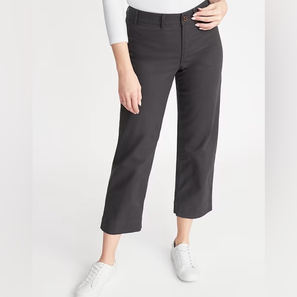 Old Navy Mid-Rise Wide-Leg Crop Chinos